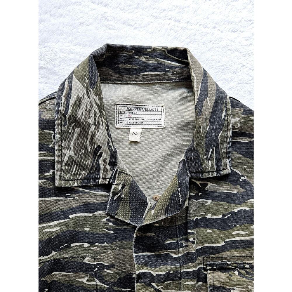 CURRENT/ELLIOTT "Free to Love" chic camo cotton-linen pocket goop jacket $298 M - Picture 10 of 16